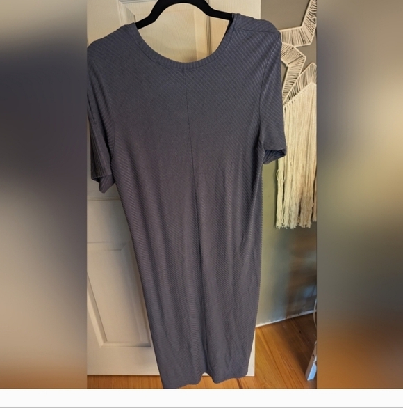 Grey Ribbed Women's Dress - Picture 2 of 3